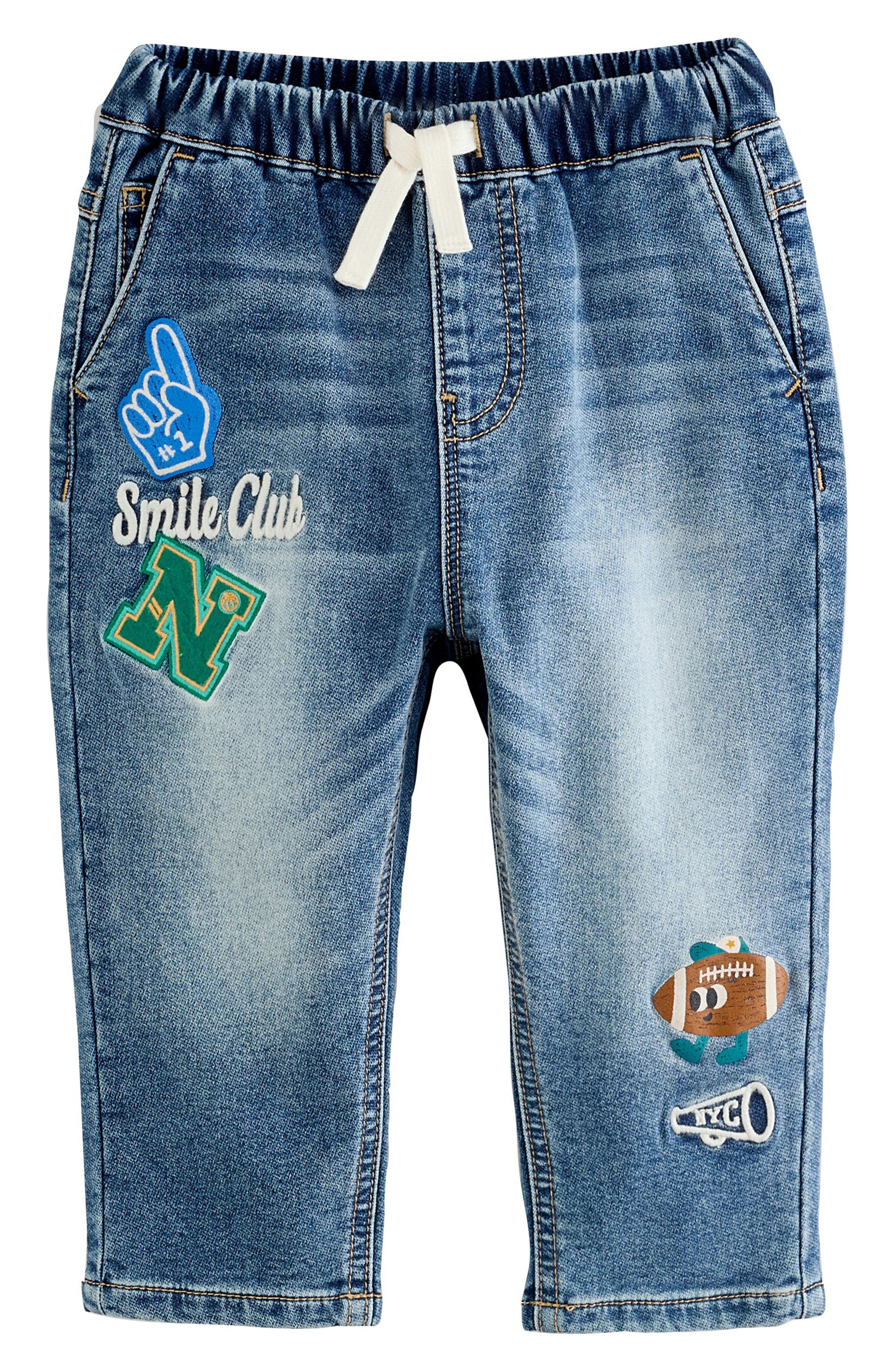 NEXT Kids' Character Patch Pull-On Jeans