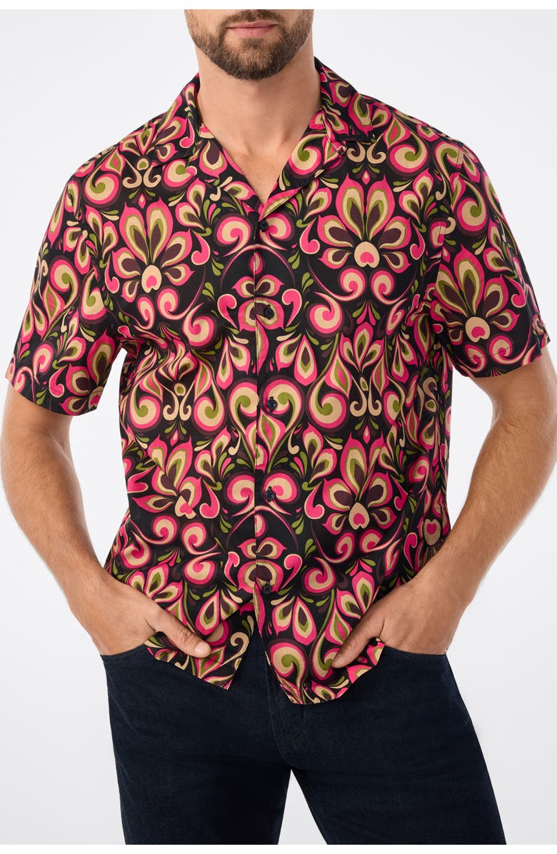 MR TURK Felix Short Sleeve Printed Button-Up Shirt, Main, color,