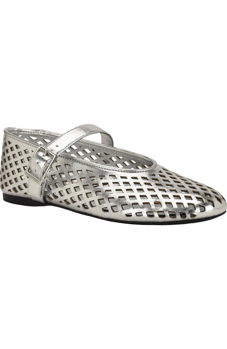 Calvin Klein Lauria Mary Jane Flat, Main, color, Silver