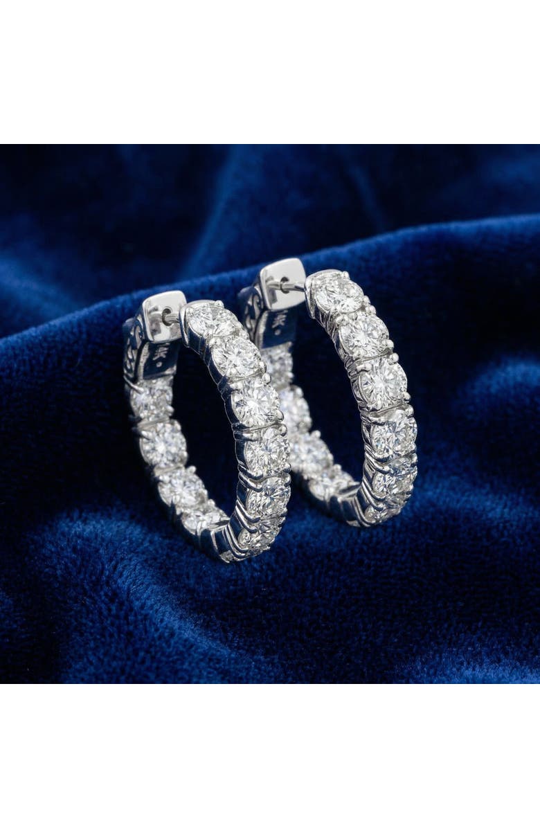 Bliss Diamond 4 1/2 Ct Diamond Inside Outside Hoops W/ Vault Lock 14k Gold Lab Grown, Alternate, color, 14K White Gold