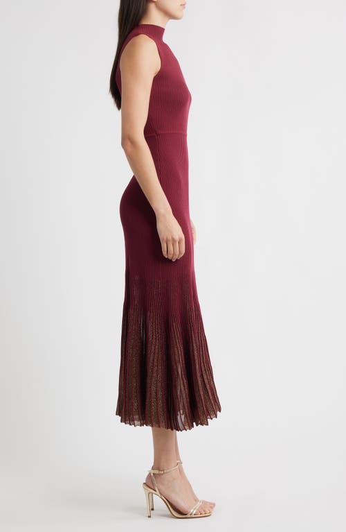 Moon River Ribbed Sweater Dress In Brown