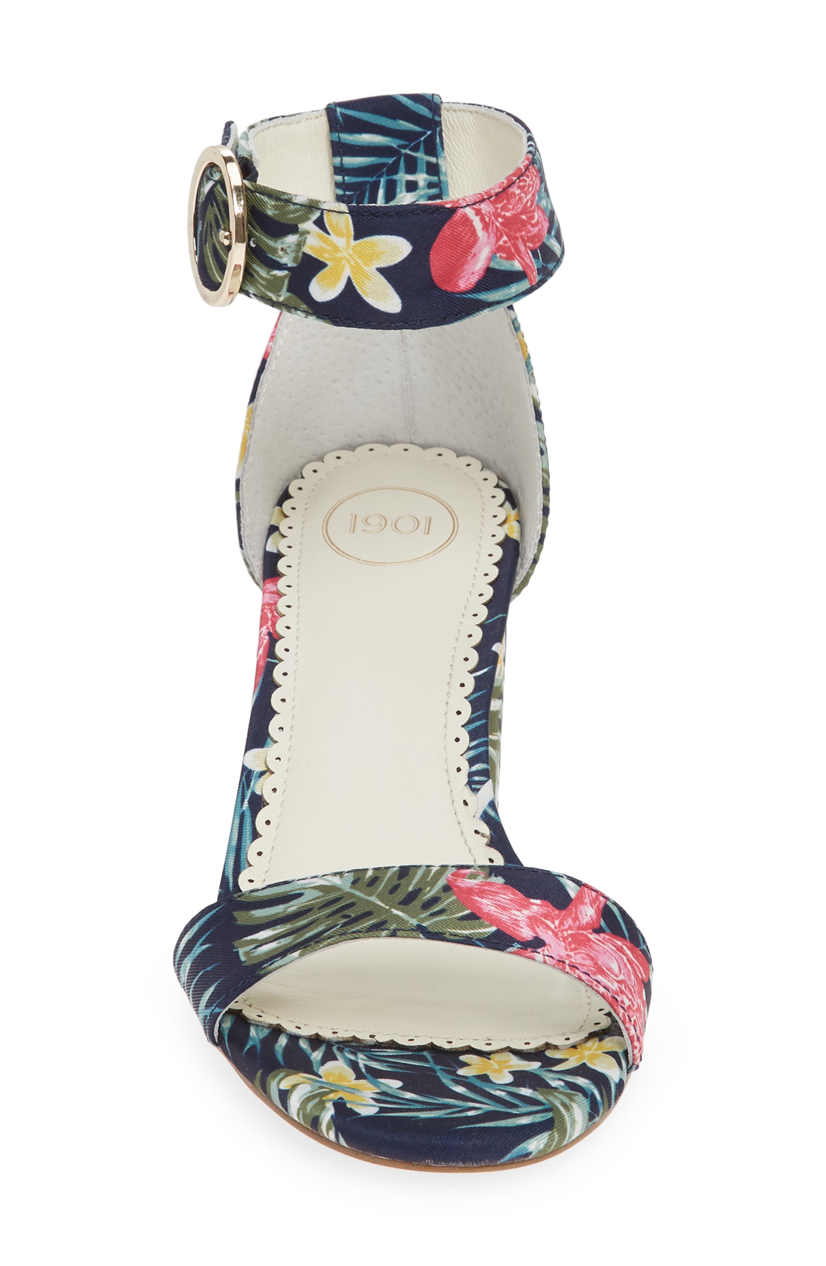 Ellery Sandal, Alternate, color, NAVY HAWAII PRINT FABRIC