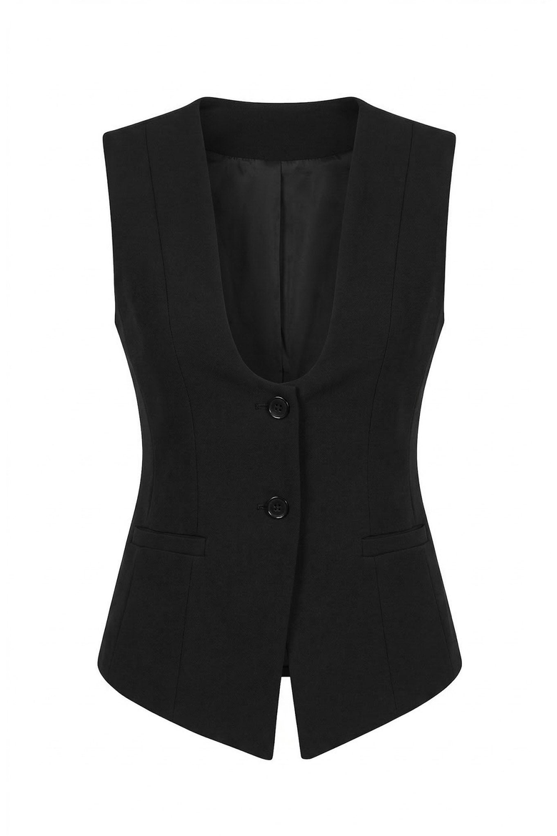 Tailored Vest Top, Alternate, color, Black