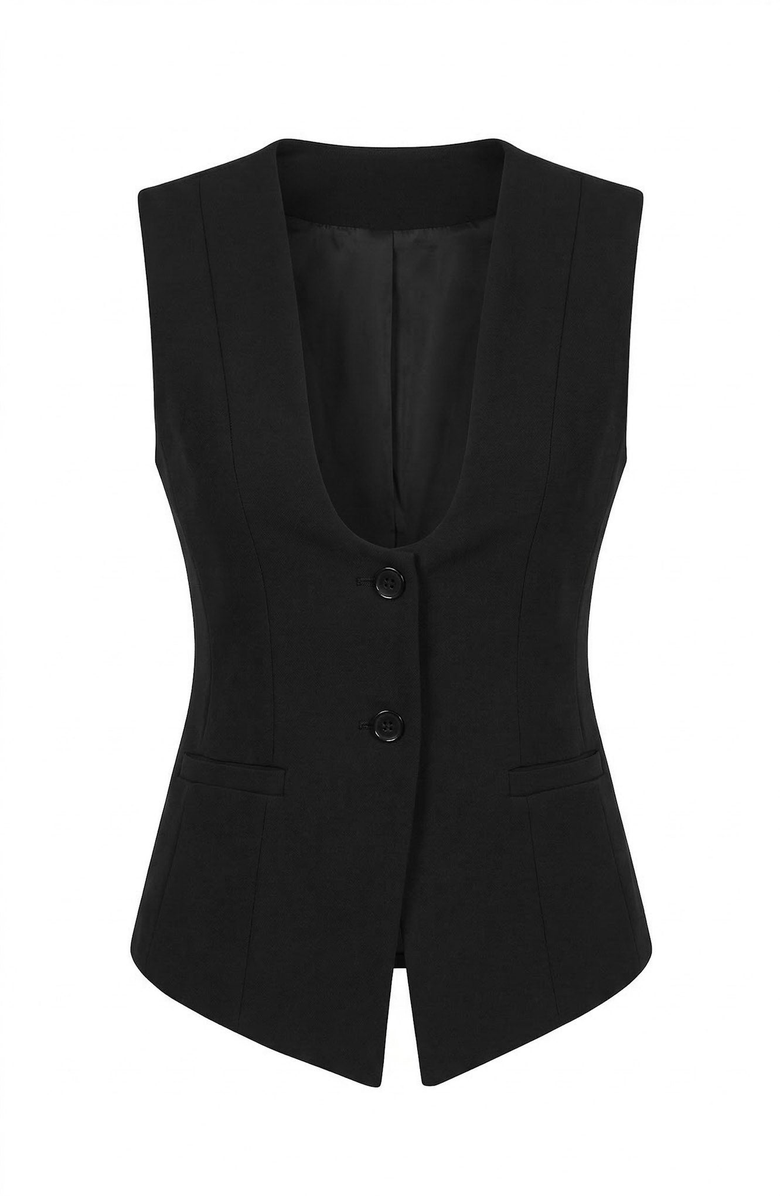 Modenaire Tailored Vest Top, Alternate, color, Black