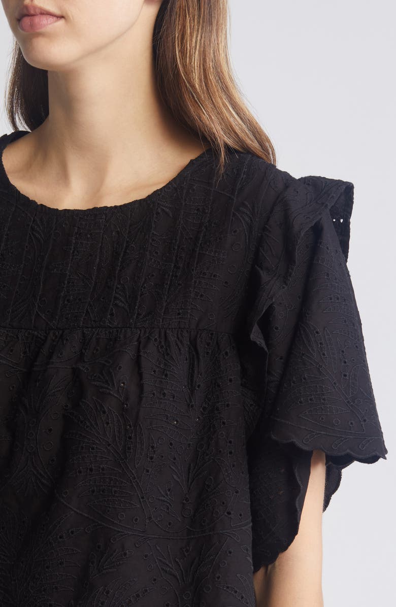 Wit & Wisdom Eyelet Ruffle Top, Alternate, color,