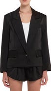 Grey Lab One-Button Satin Blazer