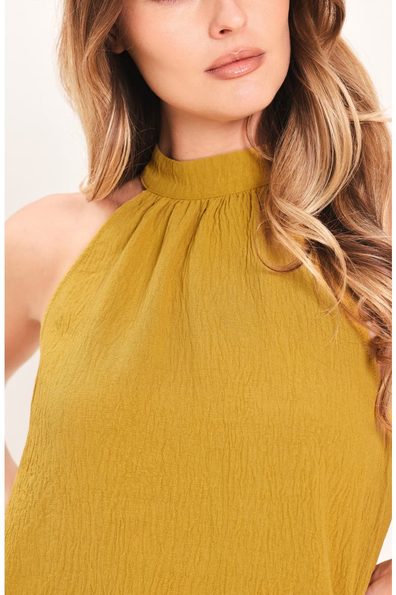 High Neck Halter Top, Alternate, color, MUSTARD