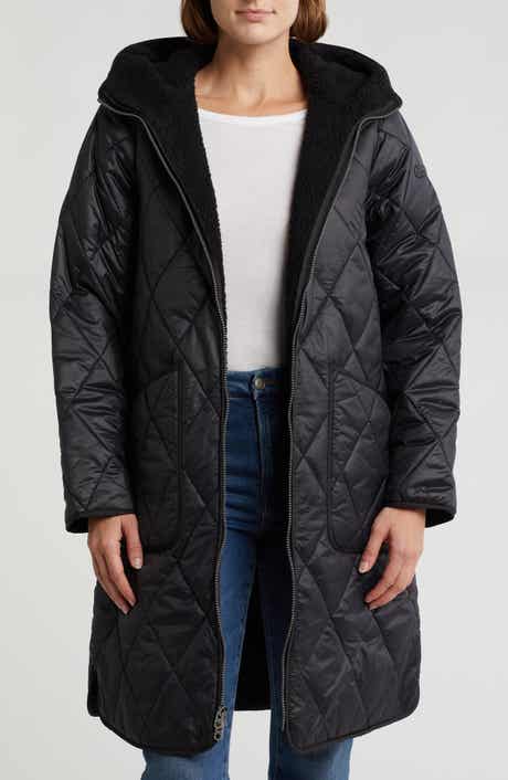 Lucky Brand Faux Shearling Lined Hooded Utility Coat