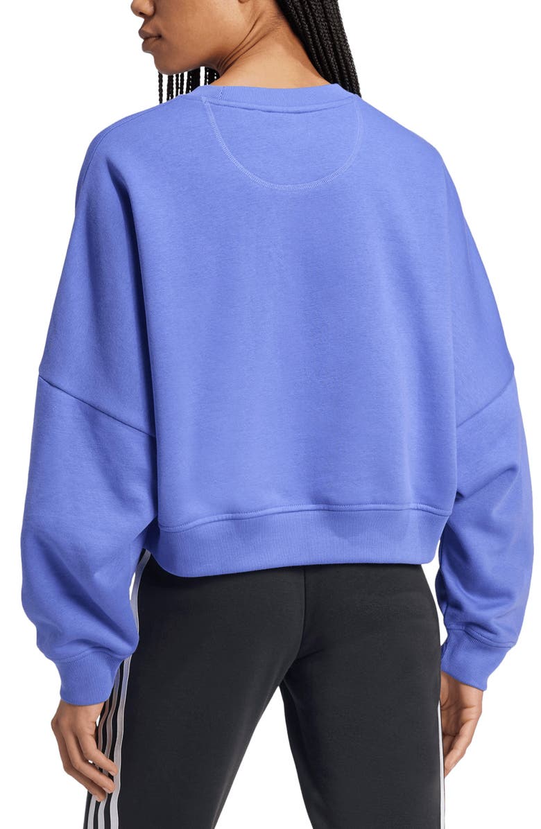adidas Trefoil Essentials Crewneck Sweatshirt, Alternate, color, Semi Cobalt Blue