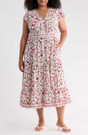 V-Neck Flutter Sleeve Maxi Dress