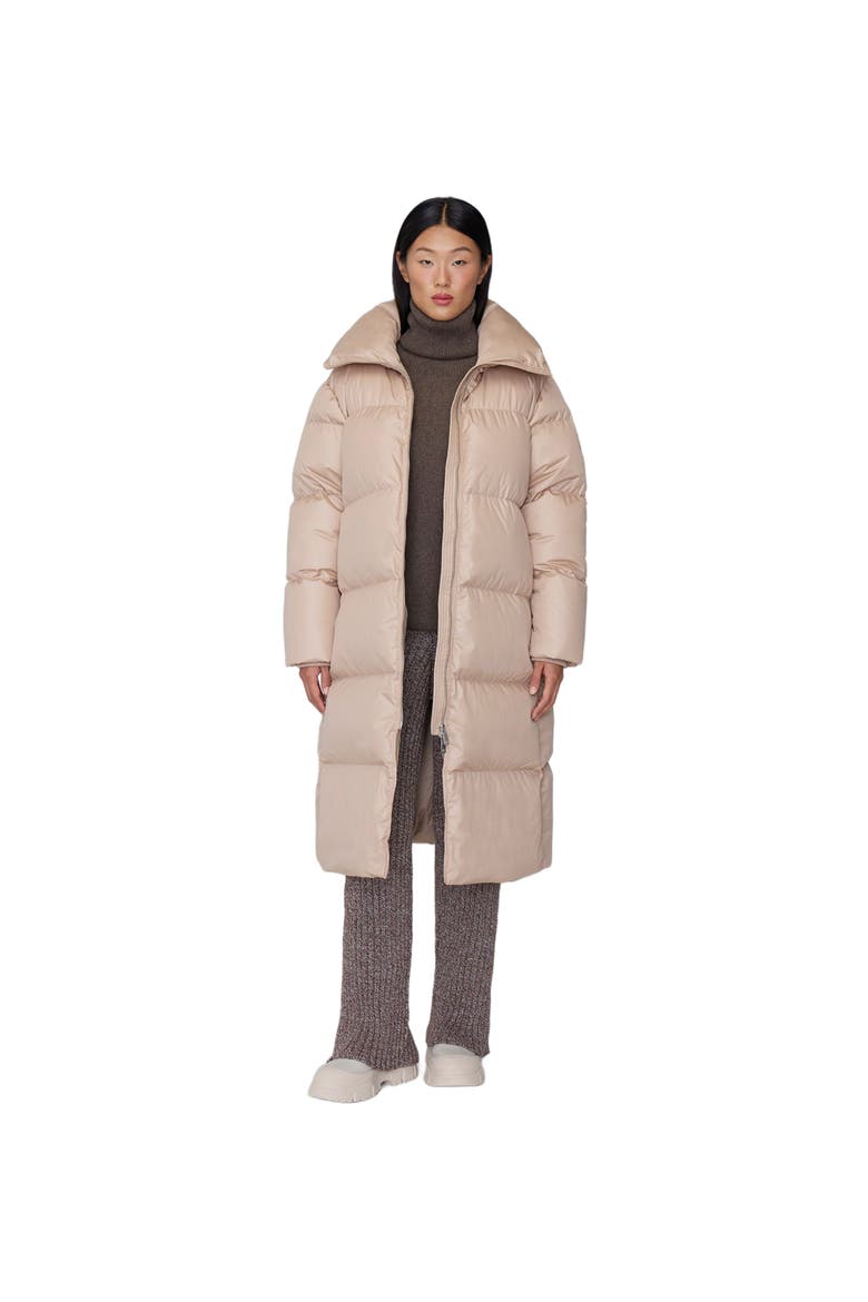 GISELE LONG | Down Puffer Jacket, Alternate, color, Sand Beige