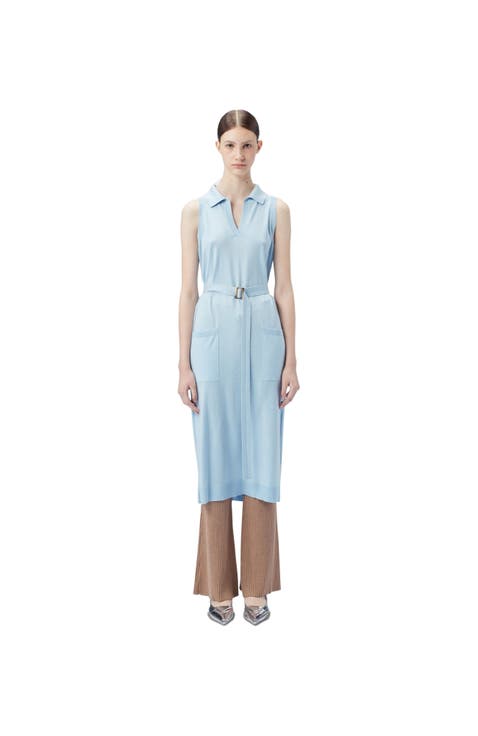 Sleeveless Silk Cashmere Polo Dress
