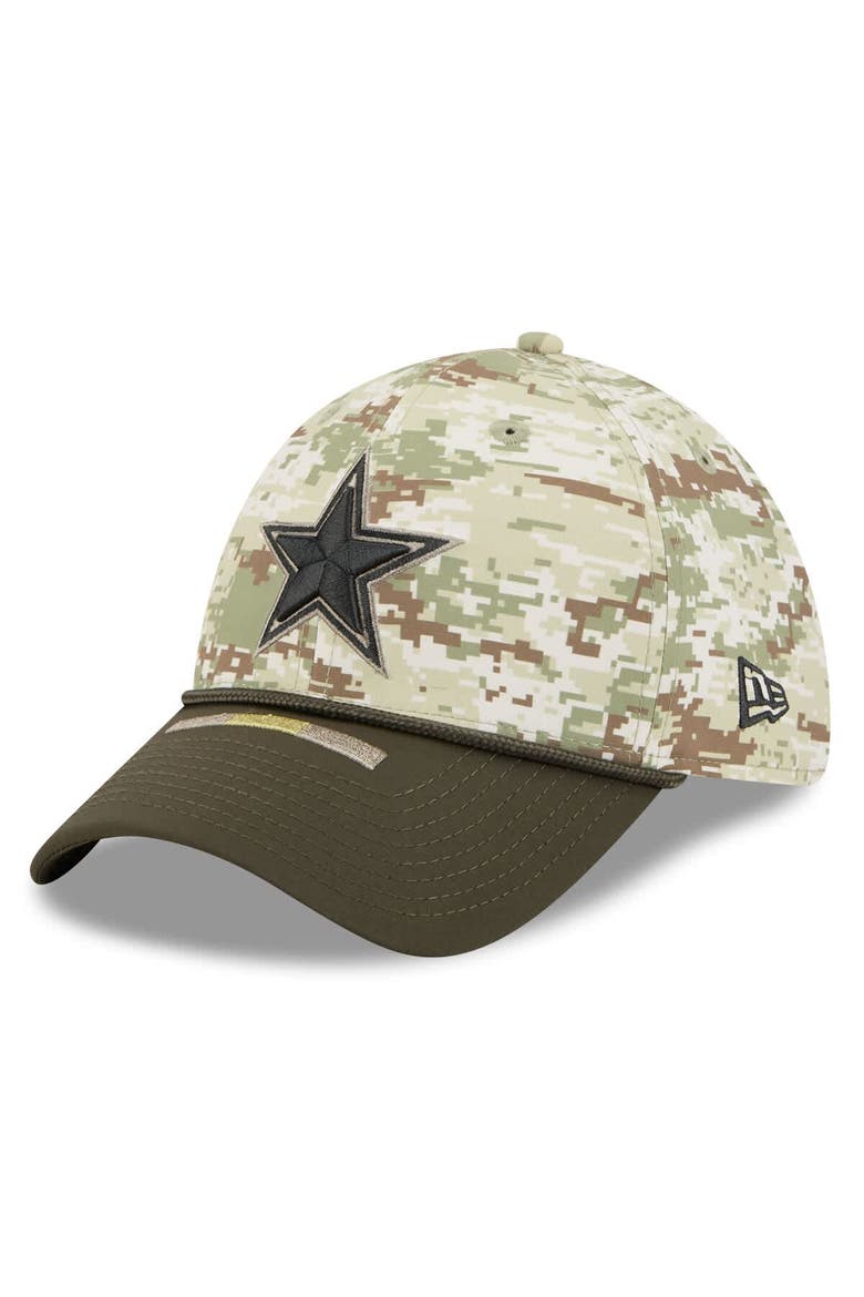Men's New Era  Camo Dallas Cowboys 2025 Salute to Service 39THIRTY Flex Hat, Alternate, color, Camo