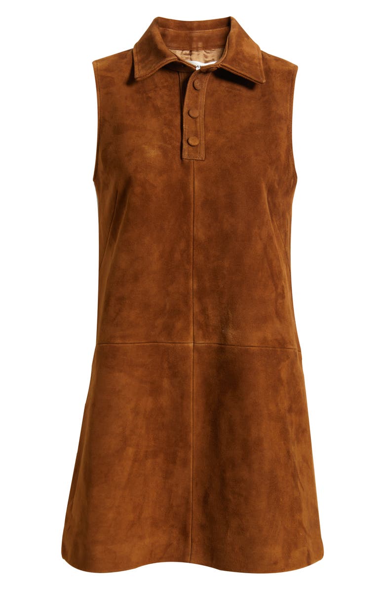 FRAME The City Suede Sleeveless Dress, Alternate, color, Sepia
