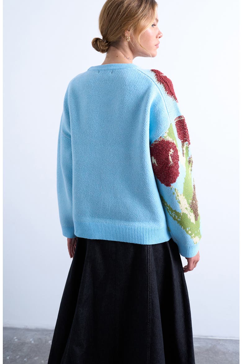Tulip Textured Sweater, Alternate, color, MEDIUM BLUE