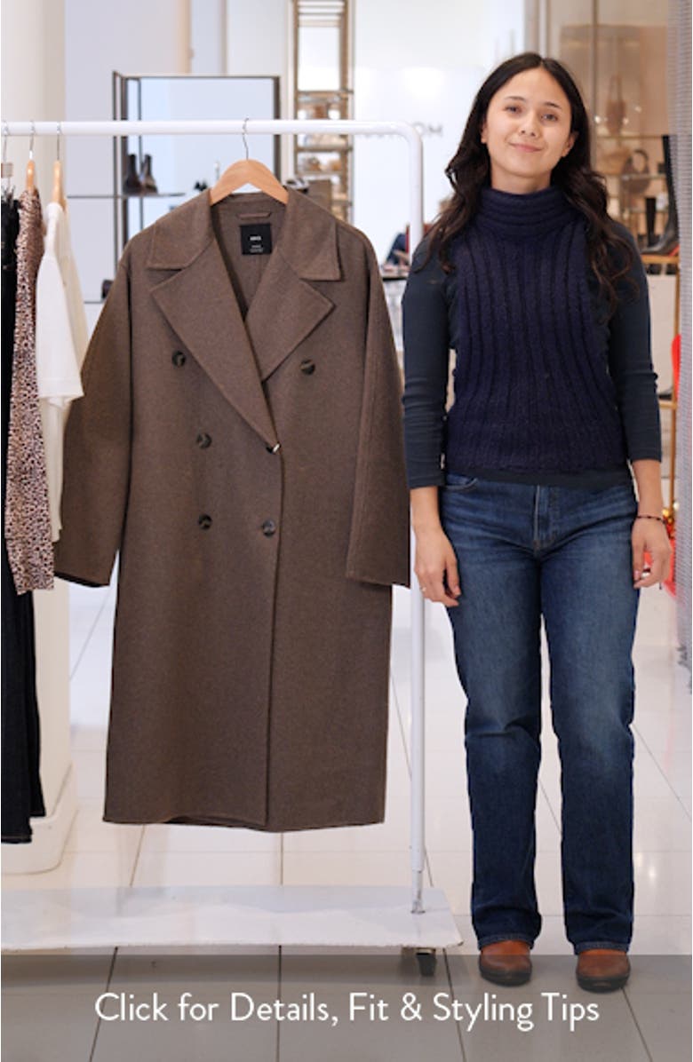 Picarol Double Breasted Wool Blend Coat, sales video thumbnail
