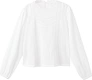 MANGO TEEN Lace Inset Cotton Top