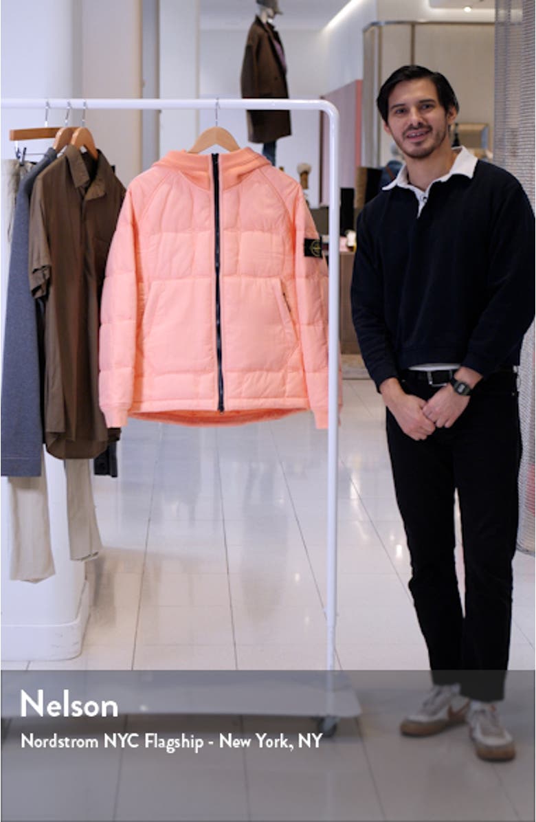 Stella Quilted Cupro & Cotton Jacket with Wool Blend Knit Hood, sales video thumbnail