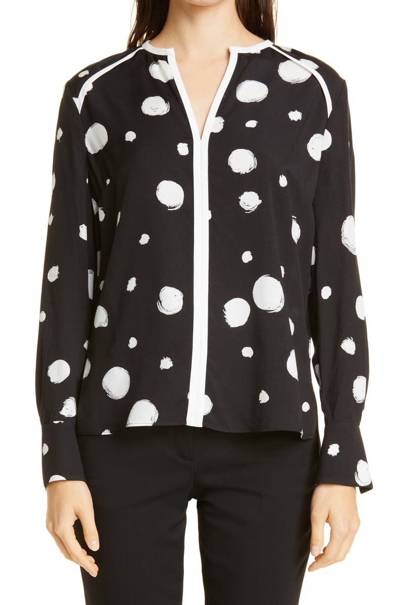 Ted Baker London Dulani Spot Top with Contrast Binding, Main, color, 