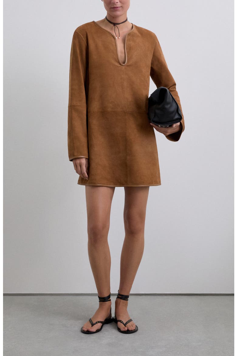 Suedemini Dress, Alternate, color, Camel