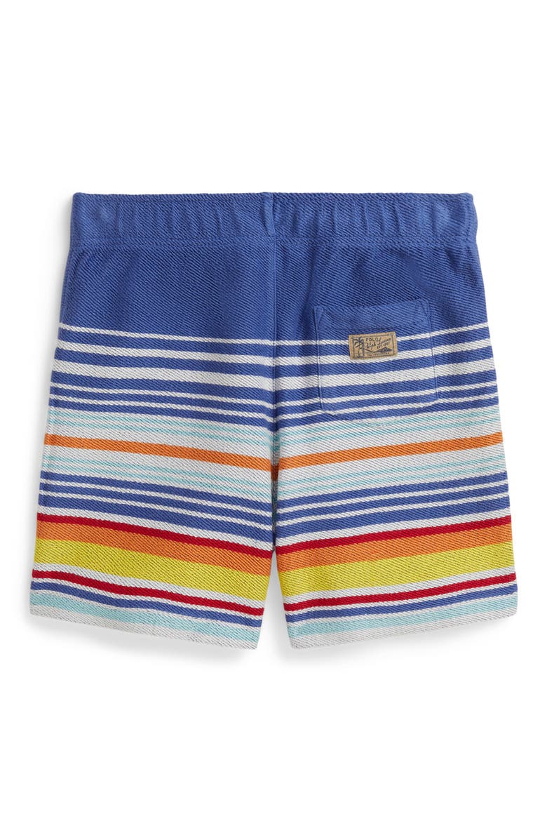 Kids' Stripe Cotton French Terry Drawstring Shorts, Alternate, color, BAI BLUE MULTI