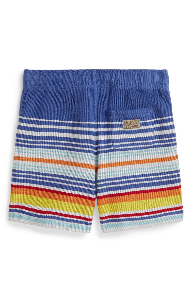 Polo Ralph Lauren Kids' Stripe Cotton French Terry Drawstring Shorts, Alternate, color, Bai Blue Multi