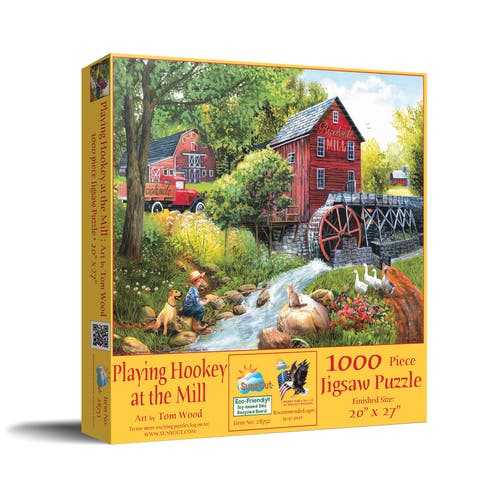 Playing Hookey at the Mill 1000 piece Jigsaw Puzzle for Adults