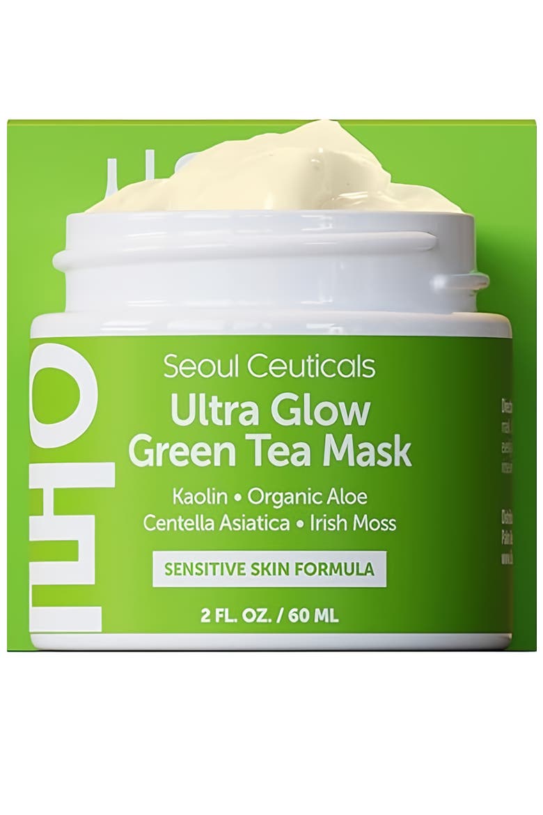 Ultra Glow Korean Skincare Green Tea Mask, Alternate, color, Clear