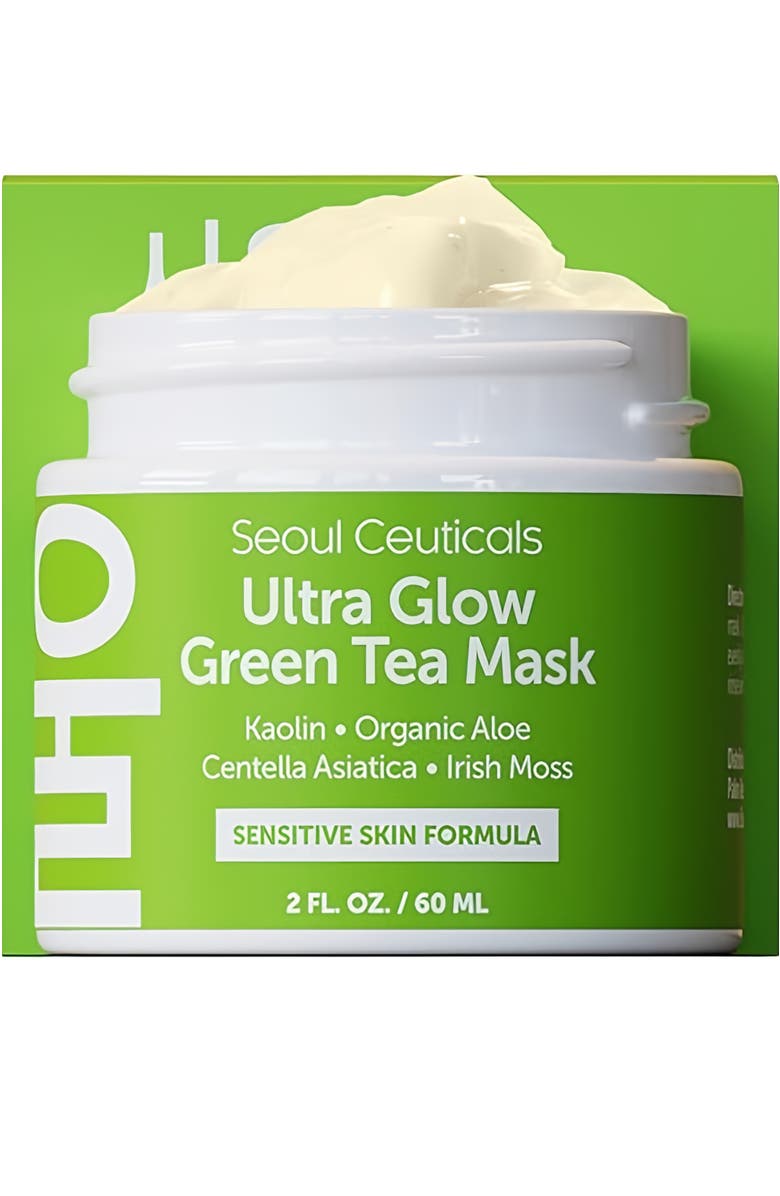 Seoul Ceuticals Ultra Glow Korean Skincare Green Tea Mask, Alternate, color, Clear