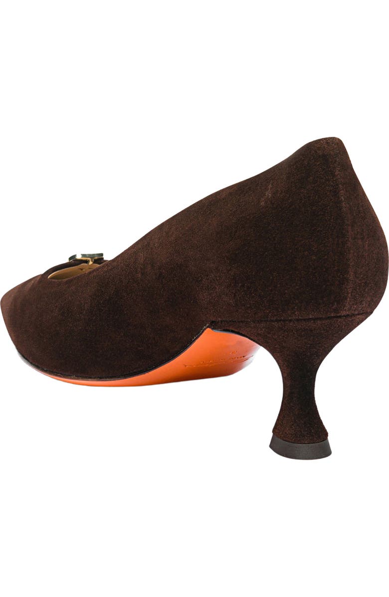 Santoni Women's suede mid-heel pump, Alternate, color, Brown