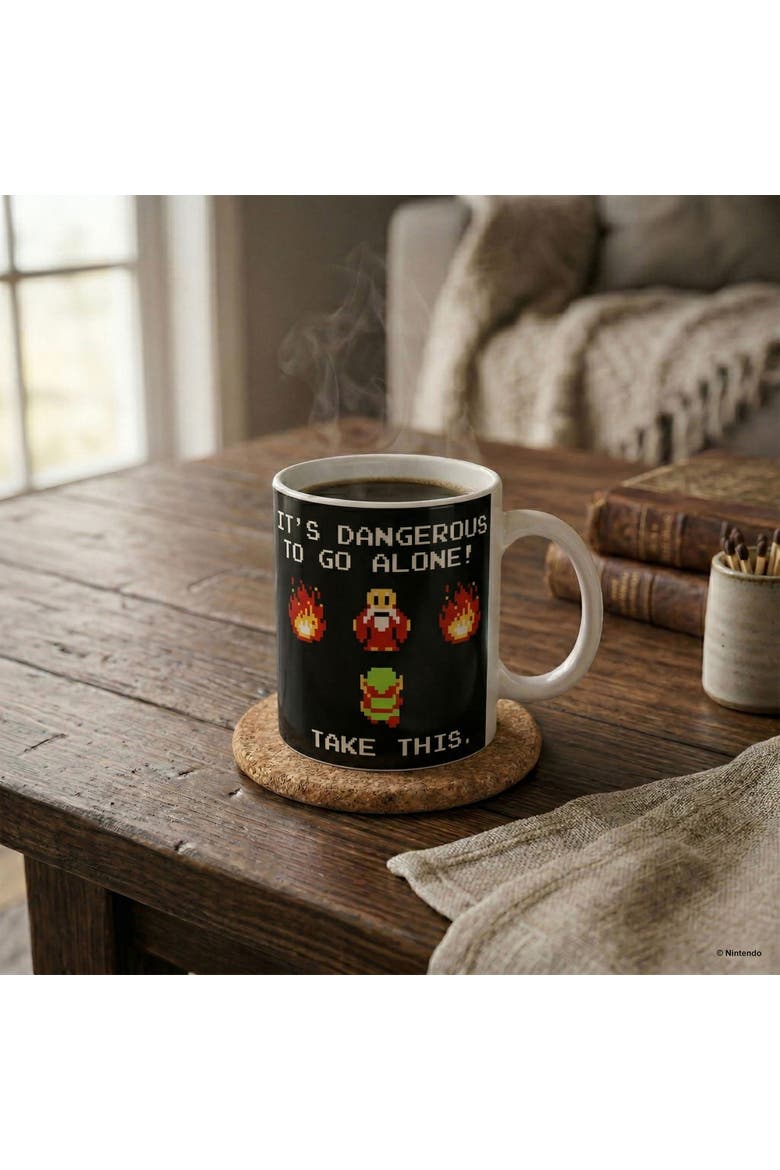 11 oz The Legend of Zelda Drink This Ceramic Mug, Alternate, color, Black