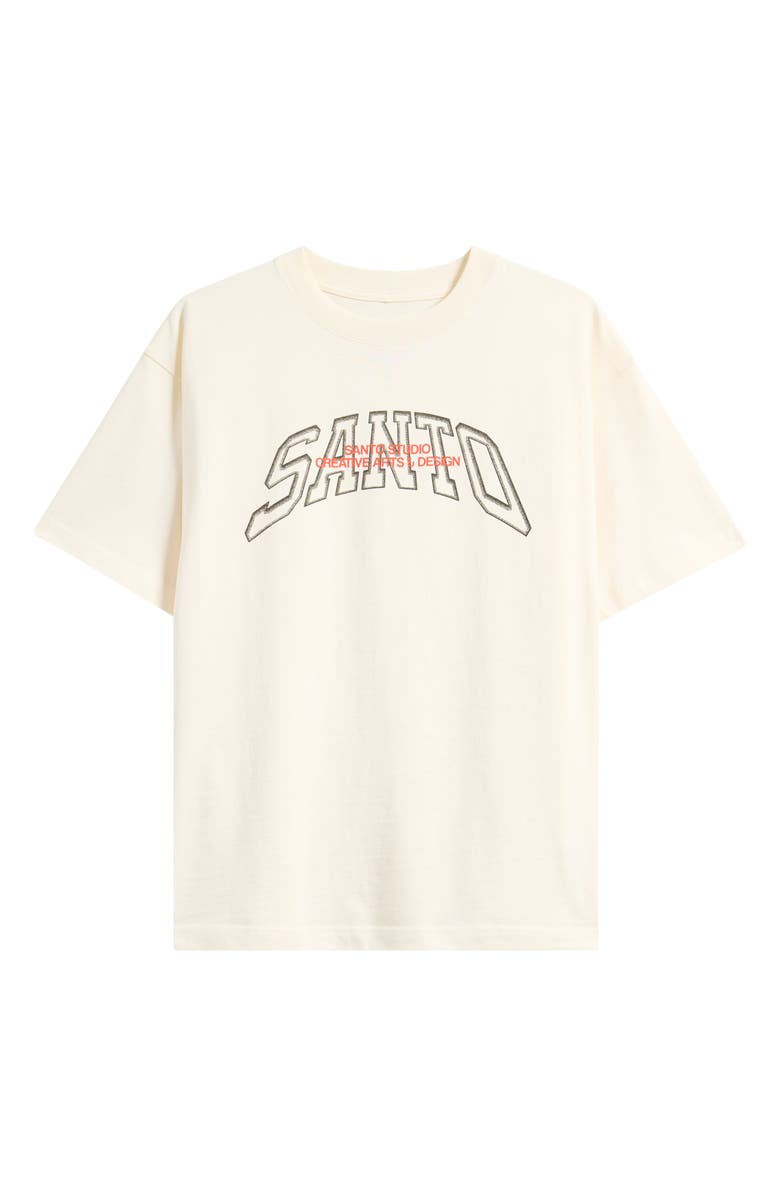 SANTO STUDIO Creative Arts Logo Cotton Graphic T-Shirt, Alternate, color, Cream