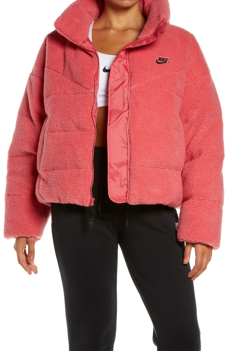 City Series Therma-FIT Down Fleece Jacket, Main, color, ARCHAEO PINK/ BLACK