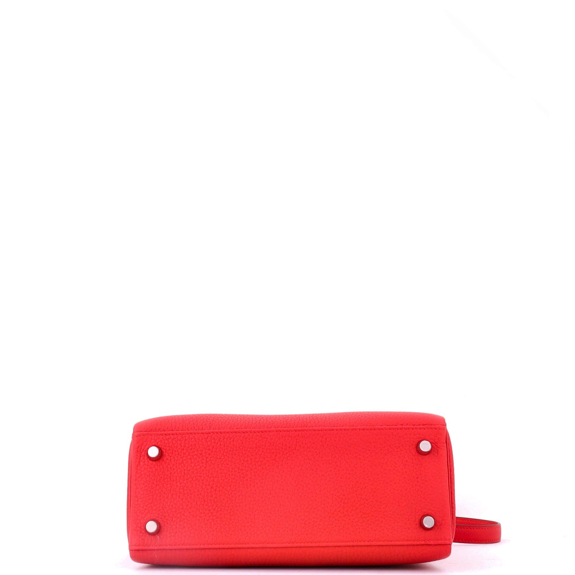 Pre-Owned Hermes Kelly Handbag Red Togo with Palladium Hardware 25, Alternate, color, Rouge De Coeur