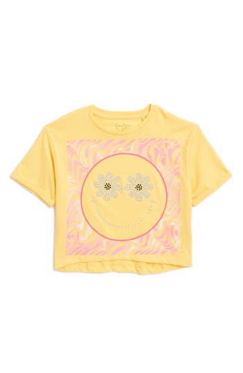 JESSICA SIMPSON JESSICA SIMPSON KIDS' CUFFED GRAPHIC T-SHIRT