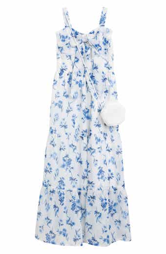 Speechless Kids' Floral Bow Front Maxi Dress & Flower Purse Set