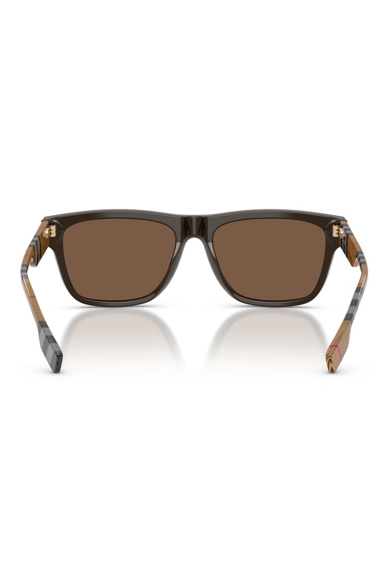 56mm Square Sunglasses, Alternate, color, BROWN / BROWN