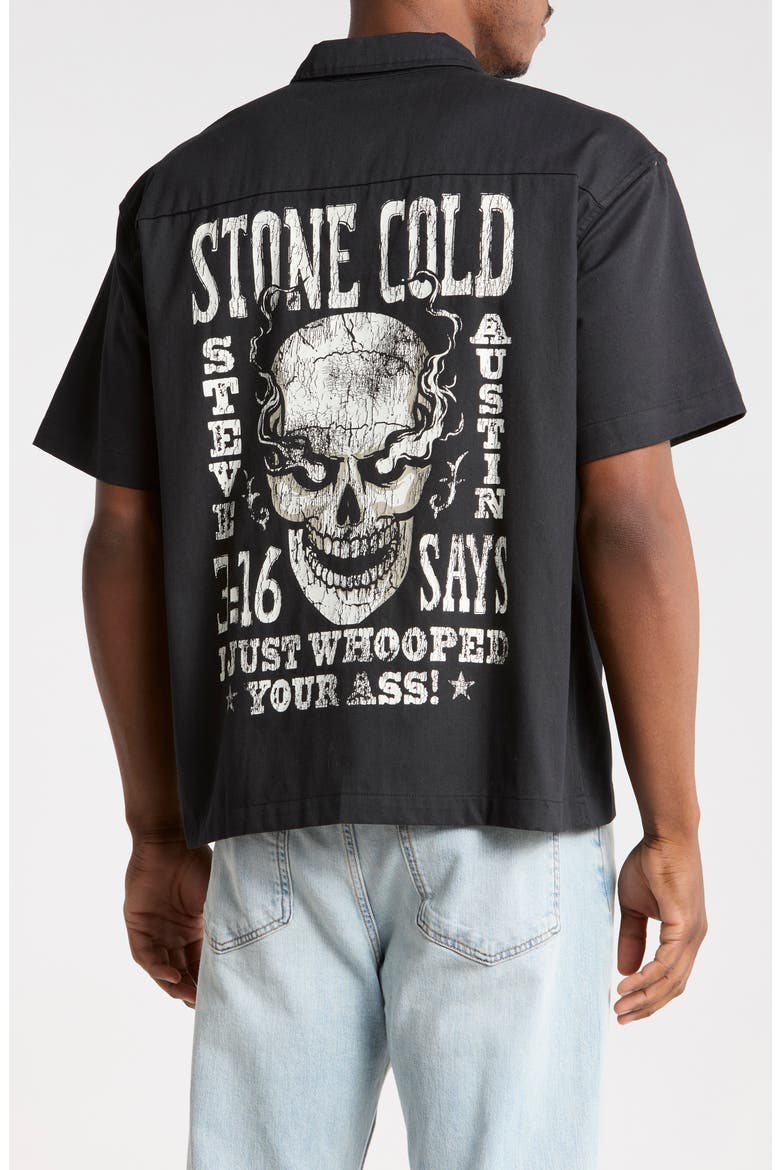 WWE Stone Cold Mechanic Shirt, Alternate, color, BLACK