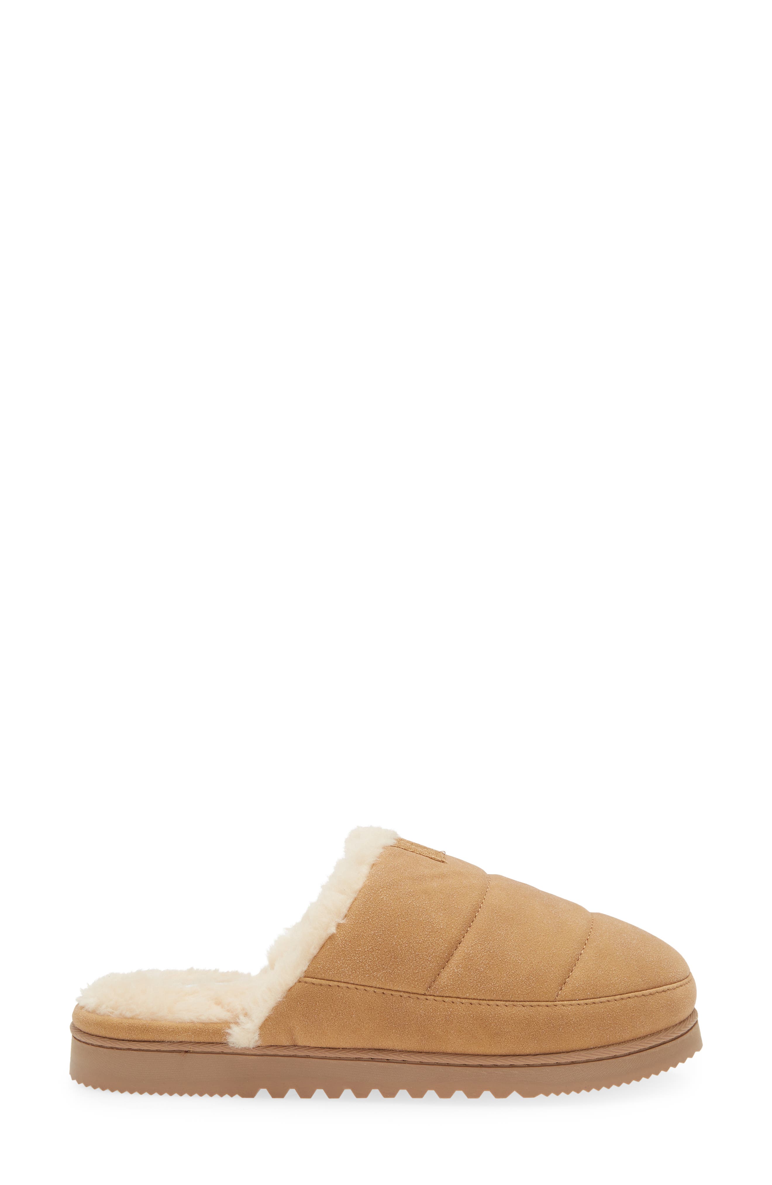 Keegan Faux Fur Lined Quilted Scuff Slipper, Alternate, color, BEIGE SAND