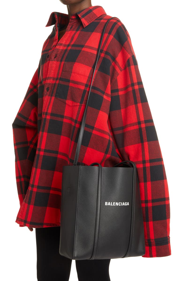 Balenciaga Extra Small Everyday Logo Calfskin Tote, Alternate, color,