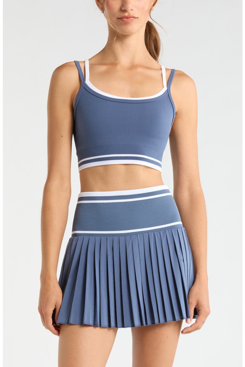 Double Layer Seamless Sports Bra, Main, color, BLUE VINTAGE