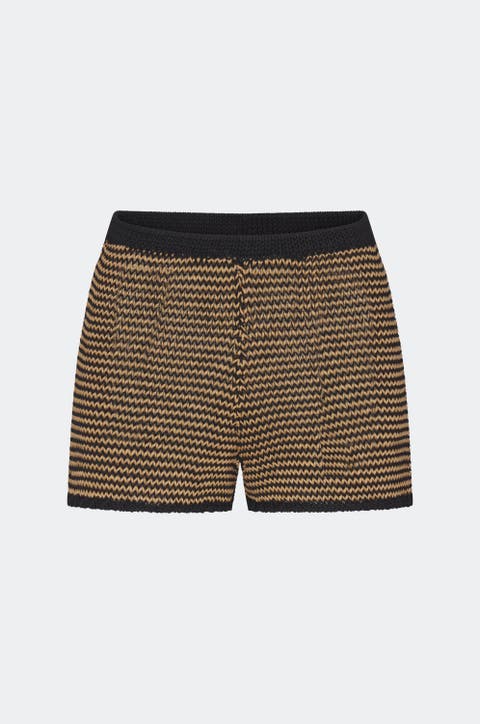 Marzo Knit Crochet Raffia Short