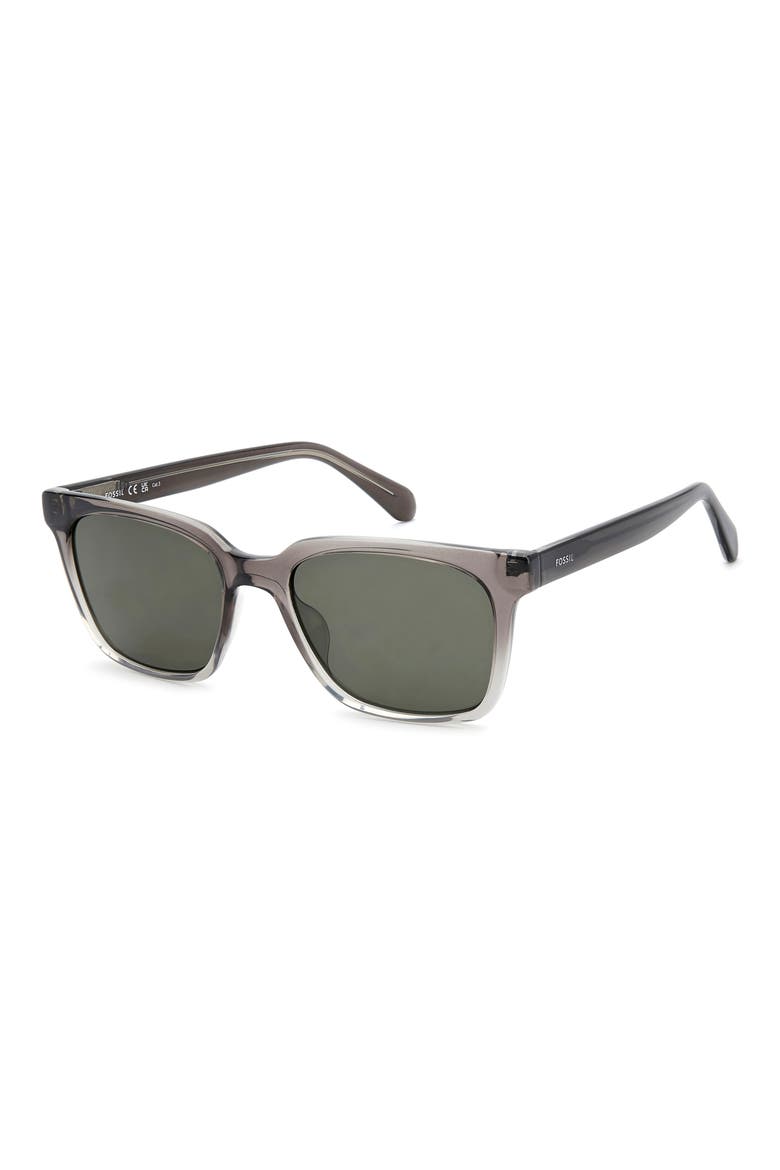55mm Rectangular Sunglasses, Alternate, color, SHADED GREY/ BROWN