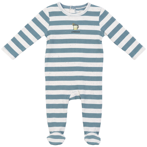 Striped Ribbed Footed Romper (Baby)