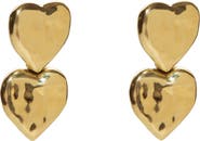 Argento Vivo Sterling Silver Hammered Double Heart Earrings