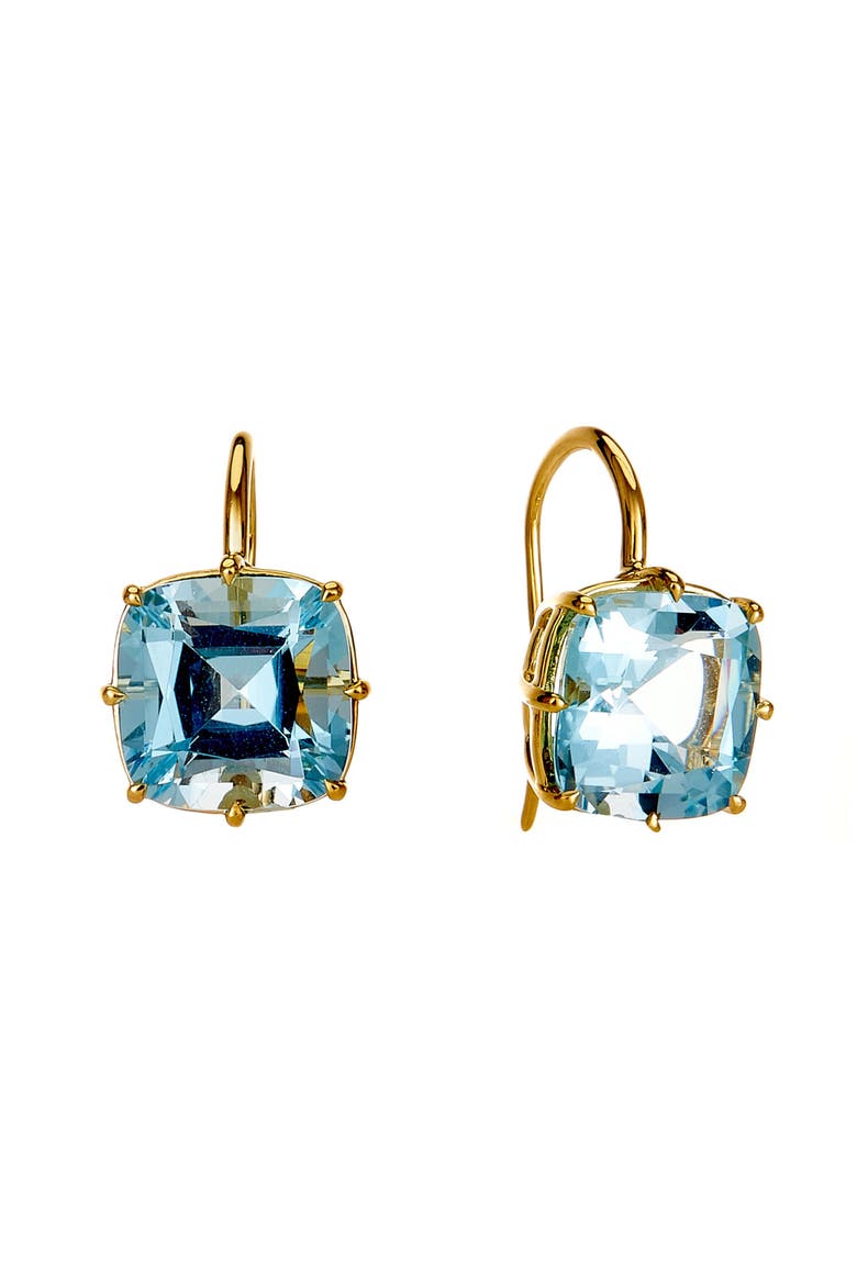 Cushion Earrings, Main, color, Blue Topaz