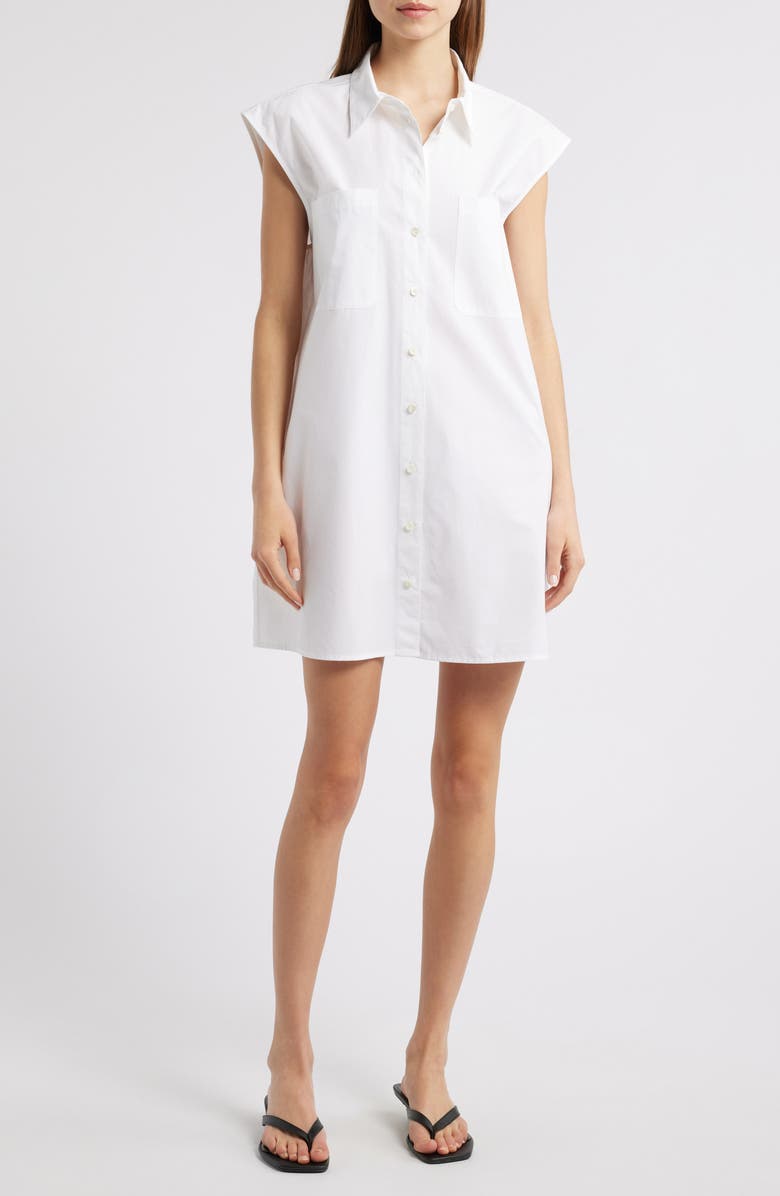 FRAME The Poplin Shirtdress, Main, color, White