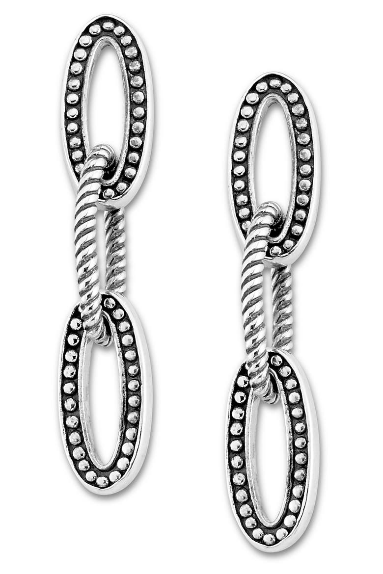 Chain Link Linear Drop Earrings, Main, color, SILVER