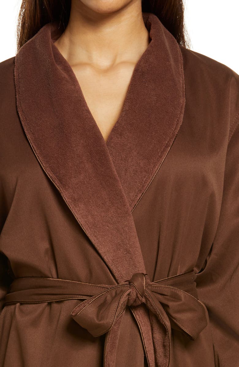 Majestic International Women's Sherbrooke Brushed Microfiber Robe, Alternate, color, Chocolate