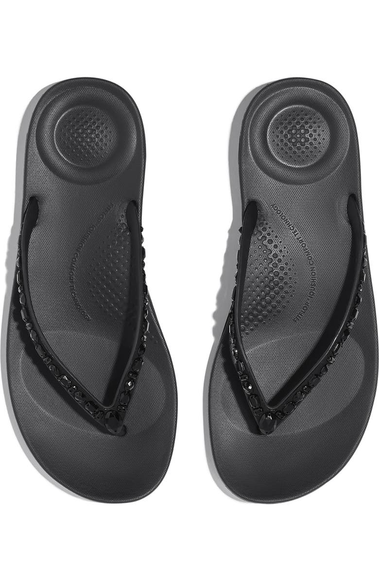 FitFlop iQushion<sup>™</sup> Crystal Strap Flip Flop, Alternate, color,